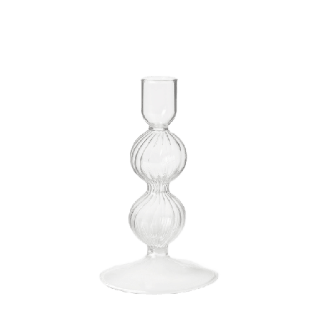 MANO ATELIER Ljusstake i glas SWIRL 13,5 cm Ljus & ljusstakar Transparant ONESIZE