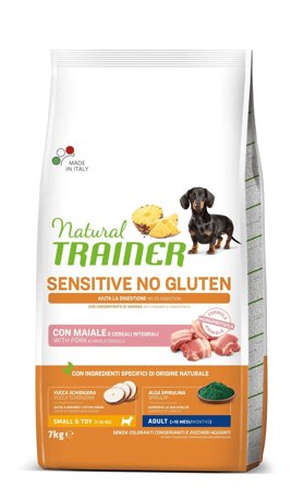 Natural Trainer Cane Sensitive No Gluten Mini Adult con Maiale