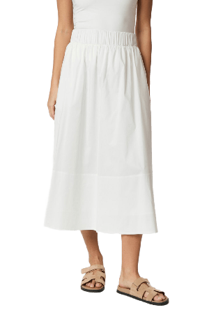 Neo Noir Skirt Yara Poplin Kjolar Dam Vit 40