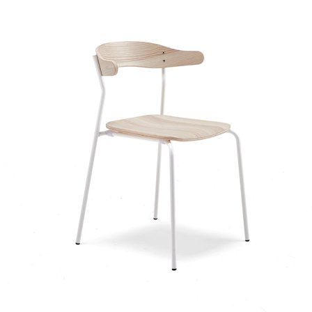 Stol, hvit/ask