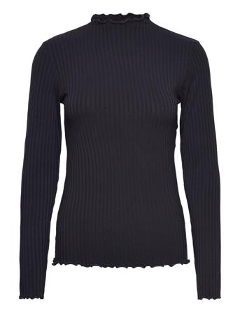 5X5 Solid Trutte T-shirts & Tops Long-sleeved Svart Mads Nørgaard*Betinget Tilbud