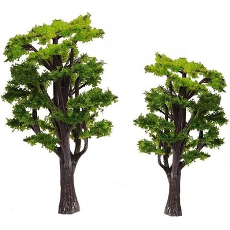 12 stk. Modelltrær Togbane Arkitektur Landskapsscene Skala 1:50 (Grønn)