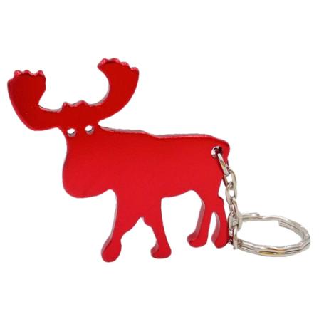 Nyckelring - Flasköppnare - Älg - Röd Red