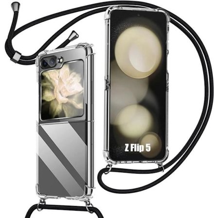 Skal - BOOLING - för Samsung Galaxy Z Flip 5 - TPU AntiChoc - Transparent Svart - Mjuk