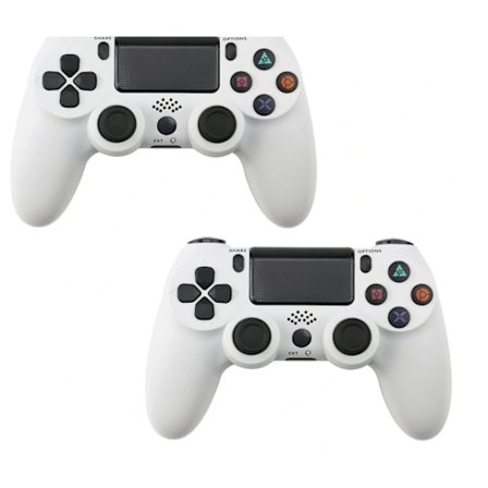 2-pak PS4 Controller DoubleShock Trådløs til Play-station 4 Hvid
