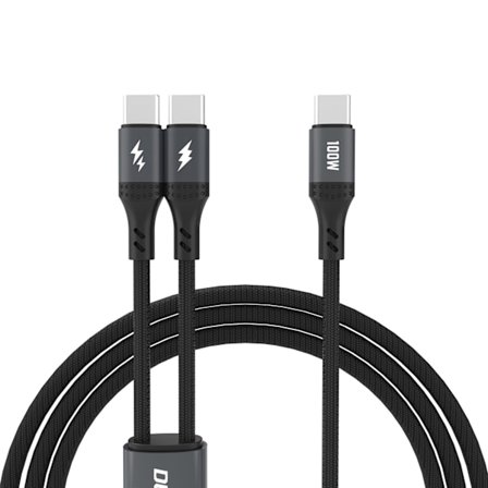 Kabel Dudao L3F 2-i-1 100W 1/2m Dubbel USB-C - Svart