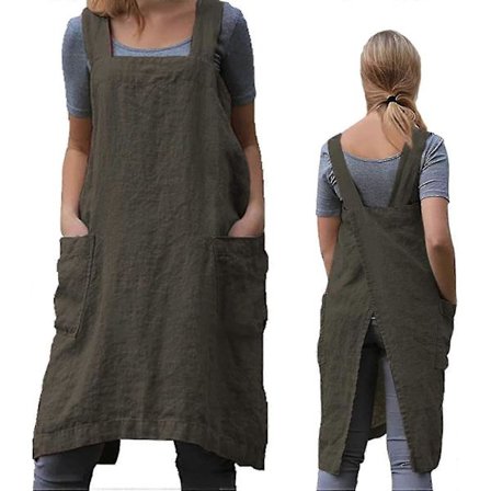 Puutarhanhoitoesiliina Naisille, Ristiselkäesiliina Taskuilla, Japanilainen Esliina Työhön, Puutarhanhoitoon, Ruuanlaittoon, Maalaamiseen, Leivontaan