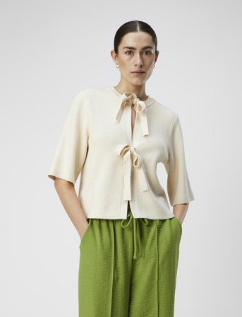 Object Objulla Parvi 2/4 Knit Cardigan Noos - Cream - M