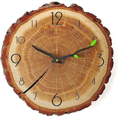 Vuosirenkaat Seinäkello, Puinen Äänetön Seinäkello Paristokäyttöinen Luova Epäsäännöllinen Koristeellinen