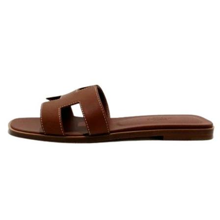 Hermès Vintage Pre-owned Leather flats Brun, Dame Vintage Sko, Størrelse: 36 EU
