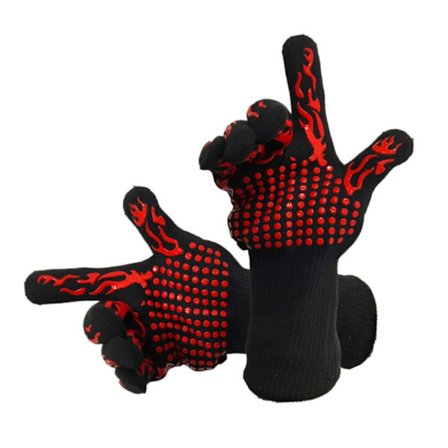 1 par Handsker BBQ Ovn Handsker RØD 30CM