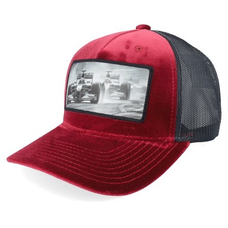 Calza Pennello - Vermelho trucker Boné - Formula Racing Car Rosso Corsa Velvet Red/Black A-frame Trucker @ Hatstore