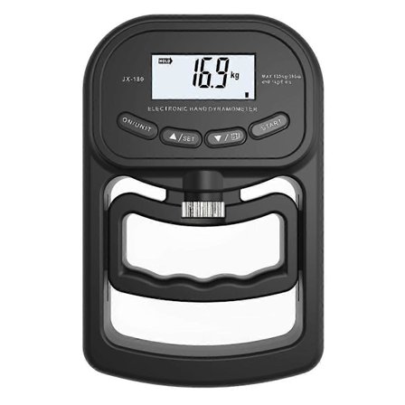 Hånd Dynamometer Grip Styrke Træner - Elektronisk Håndgreb Styrke Tester Grip Forstærker 265 Lbs/120Kgs, Sort