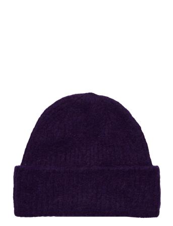 Slflulu Linna Knit Beanie B Purple Selected Femme