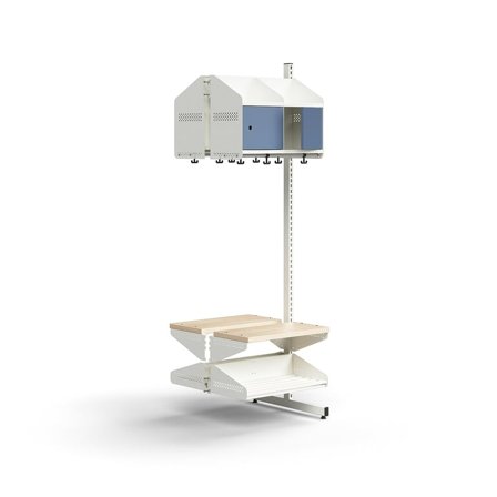 Garderobenschrank ENTRY, Erweiterungsmodul, bodenstehend, 1800 x 600 x 600 mm, weiß/blau