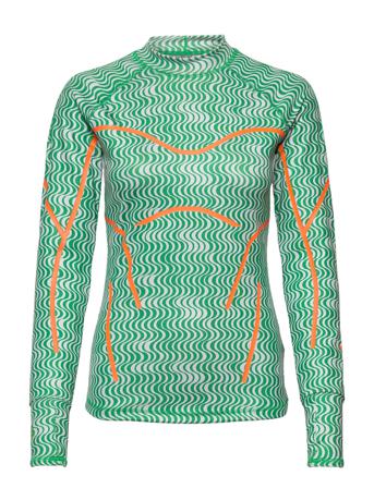 Asmc Truepurpose Printed Long-Sleeve Top T-shirts & Tops Long-sleeved Grønn Adidas By Stella McCartney