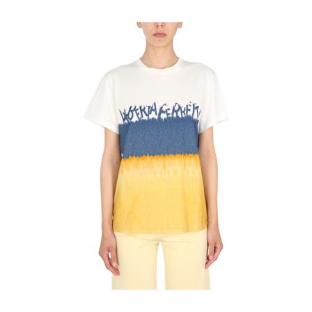 Alberta Ferretti Crew Neck T-Shirt Gul, Dame T-shirts