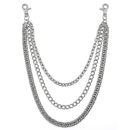 Buks Kæde Triple Kæder Metal Pengepung Kæde Til Mænd Kvinder Mode Hip Hop Rock Jeans Punk