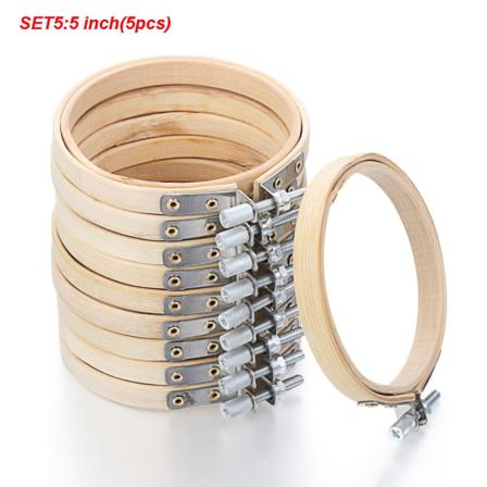 5pcs Broderi Hoop Cross Stitch Frame Round Loop Set5