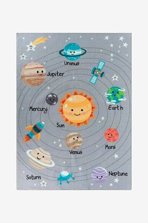 KM Home - Barnmatta Play - Grå - Barnmattor - 140X200 - Från Homeroom