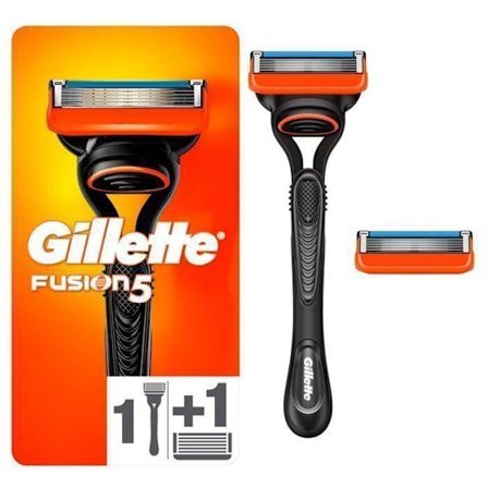 Rakhyvel - Gillette - Fusion 5 System - 5 blad - 1 månads påfyllning - För normal hud