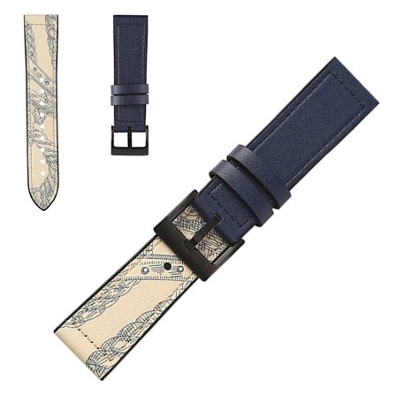 hållbar läder klockarmband för Samsung Watch device - Ink blå Marl