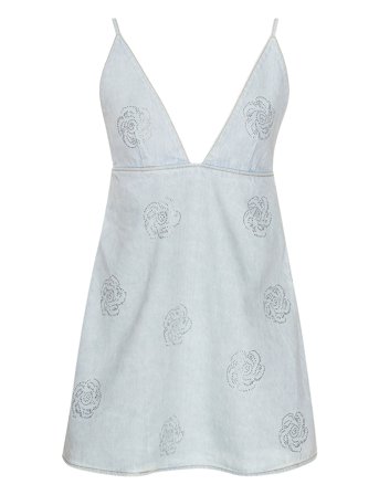 ROTATE Birger Christensen | Denim Stud Mini Dress | 42
