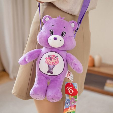 Cartoon Bear Bag Plysj skulderveske LILLA