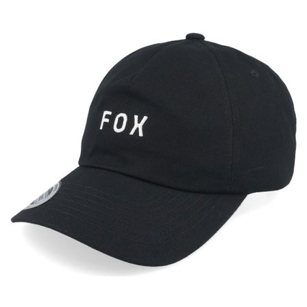 Fox - Svart unconstructed Keps - Wordmark Hat Black/White Dad Cap @ Hatstore