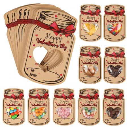 Børns valentinsdagskort - Glædelig valentinsdag - Sjove gaver til børn - 3D valentinsdagskort til skoleudveksling og festfavoritter 48pcs