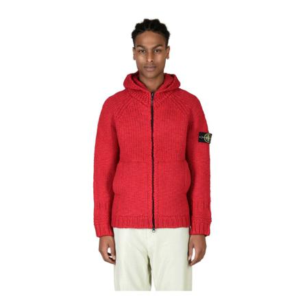 Stone Island, Knitwear Czerwony, Mężczyzna, Rozmiar: L