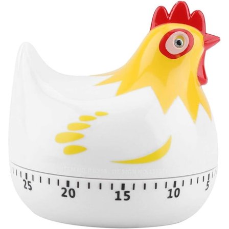 Cartoon Style Höna Forma Kök Timer Vit, 6.5*6.7cm