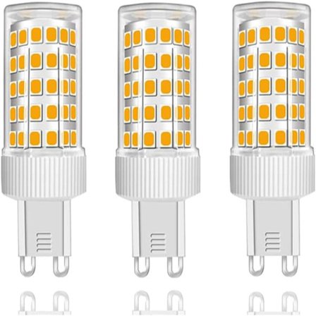 3-pak G9 LED-pærer 10W halogenpære 150W, 86 LED, 1000Lm, 360° strålevinkel, superlys, AC220-240V, ikke-dæmpbar, varm hvid 3000K