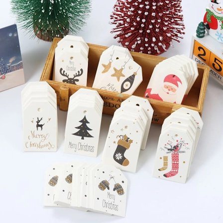 50 st DIY Kraft Tags God Jul Etiketter Presentpapper[ca]