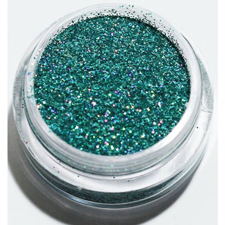 1. finkornet glitter isblå