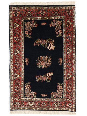 Bidjar Rug 80X129 Black/Dark Red Wool, Persia