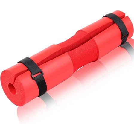 Ekstra tyk barbell squat pad med velcro-fastgørelser til rød