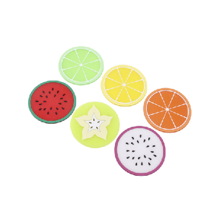 Dryckesunderlägg I Silikon - Frukter - 7-pack - Coaster Multifärg
