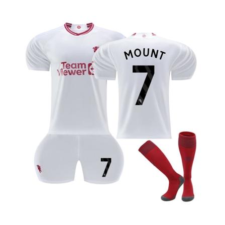 (2023/24 Manchester United Third Shirt #7 Mount Soccer Jersey Set Röd S