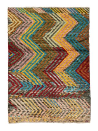 Berber Colourful Rug Modern Brown/Black (Wool, Afghanistan)