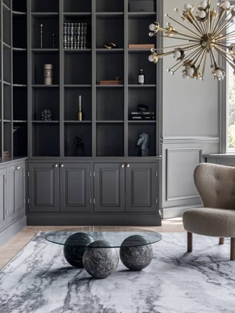 Abstrakt Tvättbar Stor Marble Stone Matta - Grå 300X400 Bomull, Modern Stil