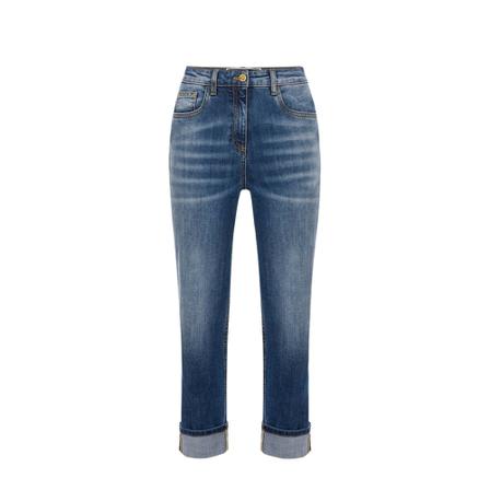 Elisabetta Franchi, Cropped Jeans Blauw, Dames, Maat:W27