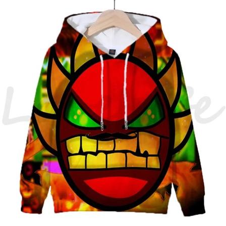 Angry Geometry Dash -hupparit, Cartoon Game -hupparit, 3D Print Hoody, Pulôveres para meninas ja meni Army Green 100