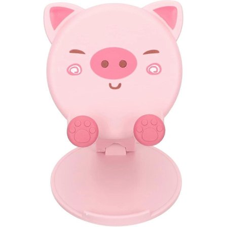 Söpö kokoontaitettava puhelinteline, vaaleanpunainen puhelinpidike, säädettävä porsaan matkapuhelinjalusta, kannettavat lisätarvikkeet kaikille 