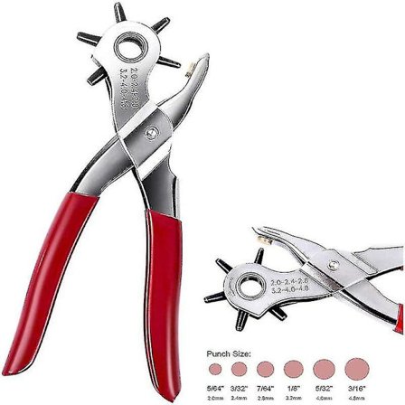 Hulltang i lærbelte Øyetang Revolver Symaskin Veske Setter Verktøy Klokkereim Husholdnings Lærhåndverk