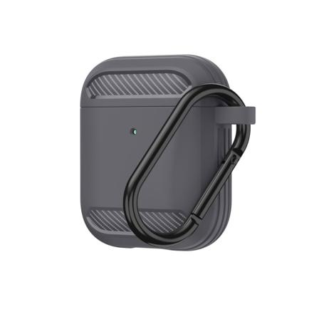 Hiilikuituinen silikonikotelo Apple AirPodeille, harmaa