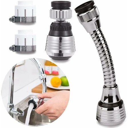 360 Graders Drejelig Køkkenhanehoved - 2 Tilstande Justerbar Sprøjte med Filter, Kompatibel med de fleste Vandhaner