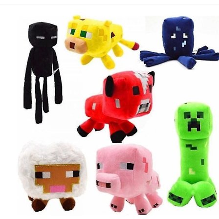 7-pack Minecraft Plyschleksak Creeper Fylld Djur Mjuk Plysch Barnpresent