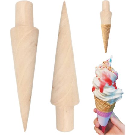Pieces Cone Køkkenrulle Vaffelkegle Træ Isvaffel Form til DIY Bagværk Dessert Bagning Dekorations Tilbehør