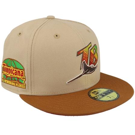 New Era - MLB Beige fitted Keps - Tampa Bay Rays Vortex 59FIFTY Tropicana Camel Fitted @ Hatstore